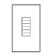 Lutron LFGR-W6BN-CWH Architectural Non-Insert Style seeTouch Glass 6 Button Wallplate, Clear Glass with White Paint