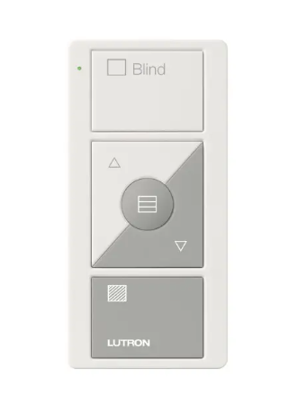 Lutron PJ2-3BRL-GWG-S09 Original 3-Button Pico Smart Remote with Raise/Lower and Preset, Shade Icons/Text ("Blind") for Horizontal Sheers, White/Gray