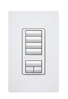 Lutron RRD-HN4S-BR RadioRA 2 seeTouch Wall-Mount CL Hybrid Keypad, 4 Scene w/ Raise-Lower, Brown
