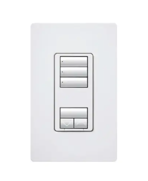 Lutron RRD-HN3S-SW RadioRA 2 seeTouch Wall-Mount CL Hybrid Keypad, 3 Scene w/ Raise-Lower, Snow