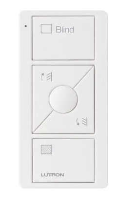 Lutron PJ2-3BRL-TSW-S05 Original 3-Button Pico Smart Remote with Raise/Lower and Preset, Shade Icons and Text ("Blind"), Snow Finish