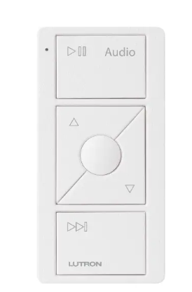 Lutron PJ2-3BRL-TSW-A02 Pico Smart Remote for Audio, Works with Sonos, Audio Icons, Snow