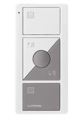 Lutron PJ2-3BRL-GWG-S10 Original 3-Button Pico Smart Remote with Raise/Lower and Preset, Tilt Blind Icons, White/Gray
