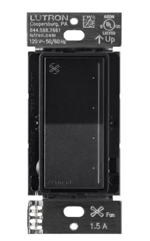 Lutron RRST-ANF-MN RadioRA 3 Sunnata Fan Control, Midnight Finish