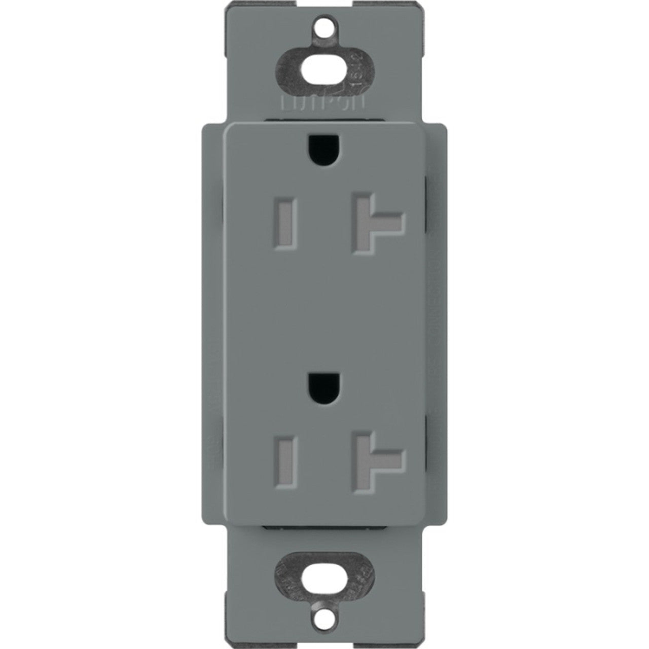 Lutron SCRS-20-TR-SL Claro 20A 125V Tamper Resistant Duplex Receptacle, Slate Finish