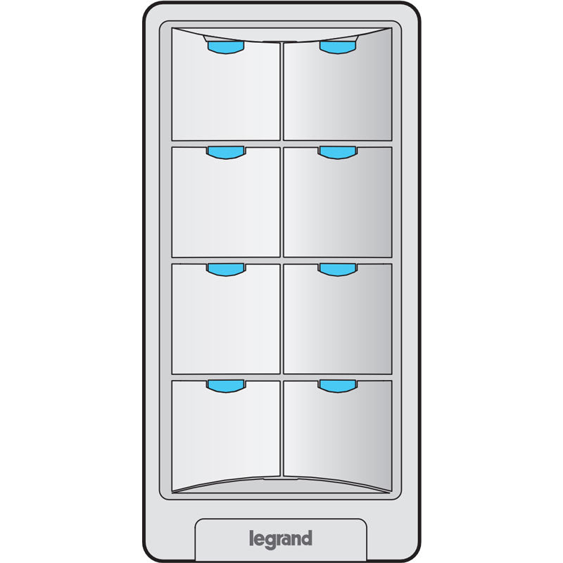 Wattstopper LVSW-108-W 8-Button Low Voltage Wall Switch - Voltage 24V - White Finish