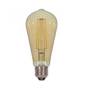 SATCO S8612 LED ST19 Antique Amber Filament Edison Bulb, Color Temperature 2200K, Wattage 4.5W