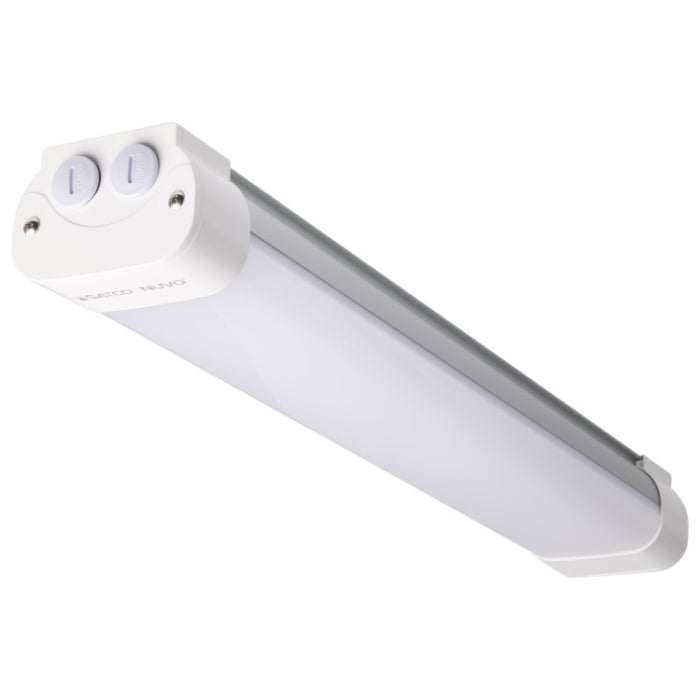 Nuvo 65-832 2' LED Tri-Proof Linear Fixture, Motion Sensor, Wattage 20W, Multi-Color Temperature, IP65 and IK08 Rated, Voltage 120-277V