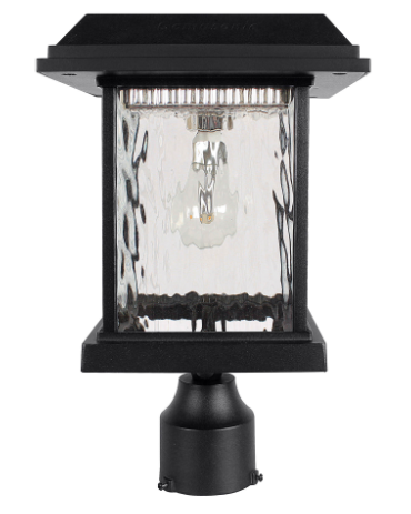 Gama Sonic 800012 Aspen Solar Post Light – Modern Design and a 3″ Fitter, Black Finish