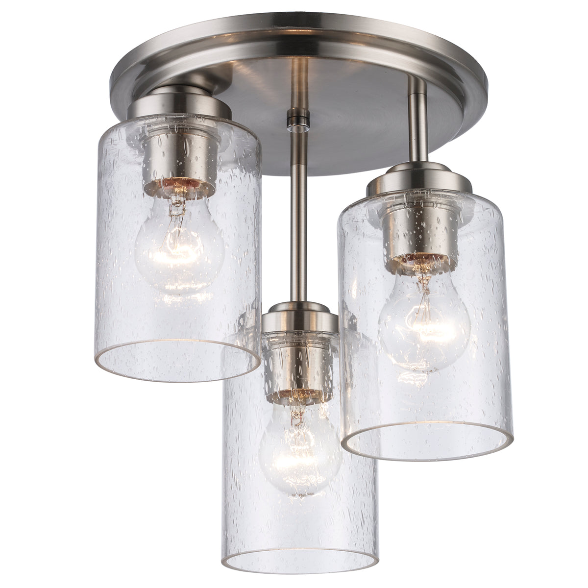 Trans Globe Lighting 80520-3 BN Mod Pod 3 light brushed nickel flush mount ceiling light