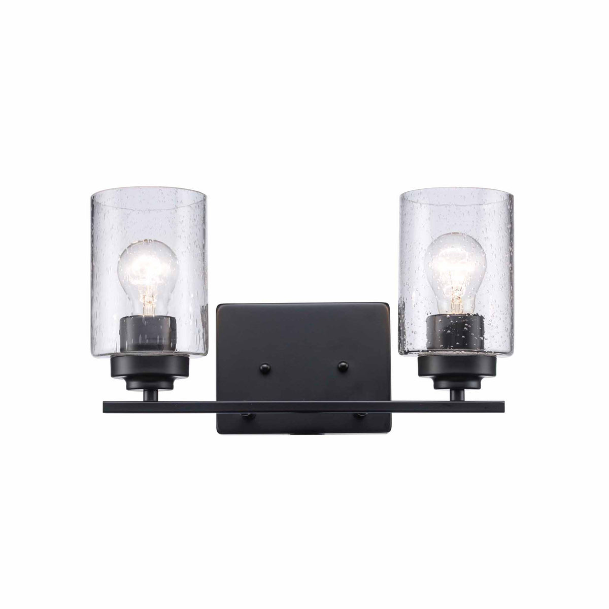 Trans Globe Lighting 80522 BK Mod Pod 2 Light Black Bath Vanity Wall Light front view