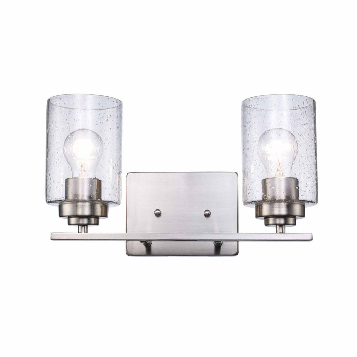 Trans Globe Lighting 80522 BN Mod Pod 2 light brushed nickel bath vanity wall light front view