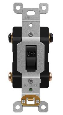 Enerlites 82200-BK Double-Pole Toggle Light Switch, Self-Grounding