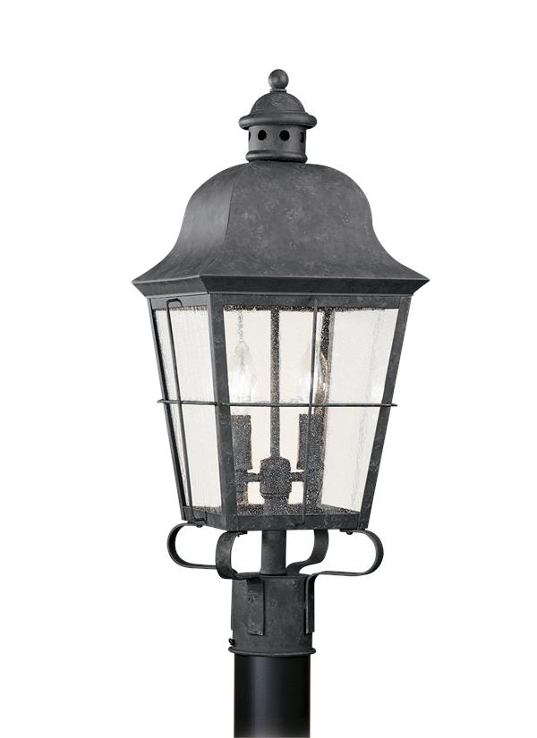 Generation Lighting 8262EN-46 Chatham outdoor post lantern in oxidized bronze