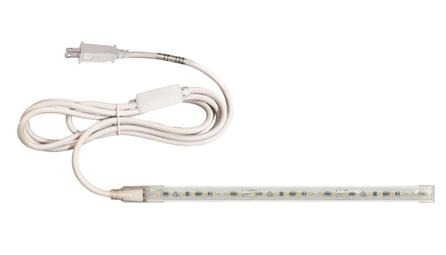 NORA Lighting NUTP13-W38-12-930/CPSP Custom Cut 38-ft Continuous LED Tape Light, 330lm / 3.6W per foot, w/ Mounting Clips and 8' Cord & Plug w/ Surge Protector, Voltage 120V, Color Temperature 3000K