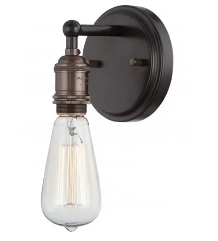 Nuvo 60-5515 Vintage Wall Sconce, Wattage 100W, Rustic Bronze