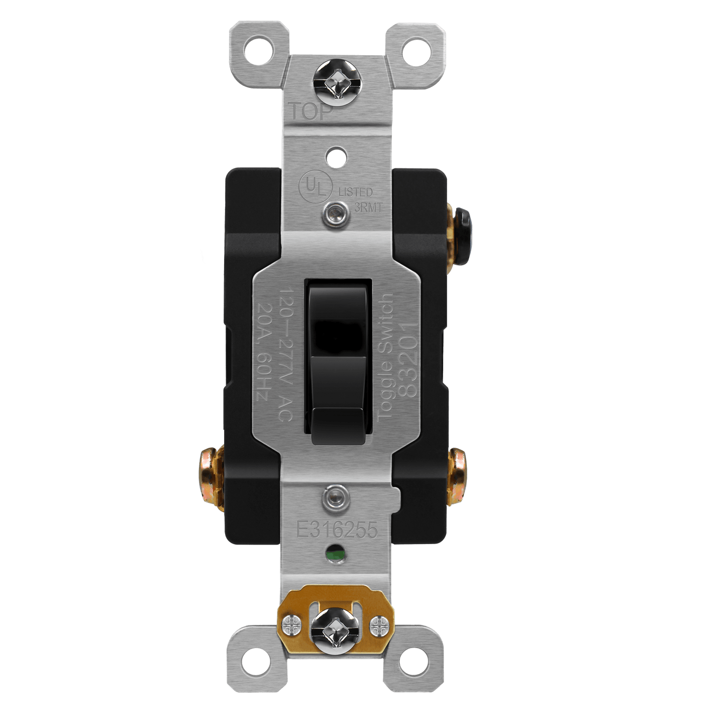 Enerlites 83201A-BK Antimicrobial Industrial Toggle Switch 20A, 3-Way, Black