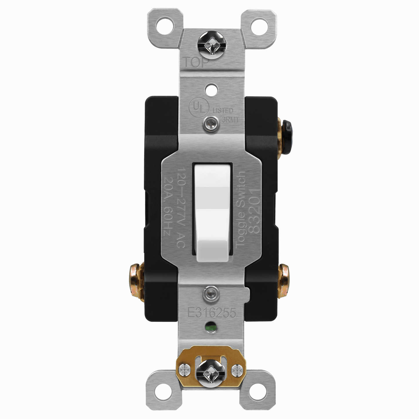 Enerlites 83201A-W Antimicrobial Industrial Toggle Switch 20A, 3-Way, White