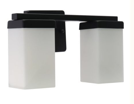 Westgate VLM-E26-2L-BK 2-Lamp E26 Lamp-Ready Vanity Light, Wattage 60W, Voltage 120VAC / 60Hz, Black Finish