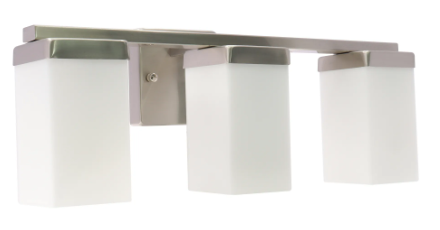 Westgate VLM-E26-3L-BN 3-Lamp E26 Lamp-Ready Vanity Light, Wattage 60W per socket, Voltage 120VAC / 60Hz, Brushed Nickel Finish