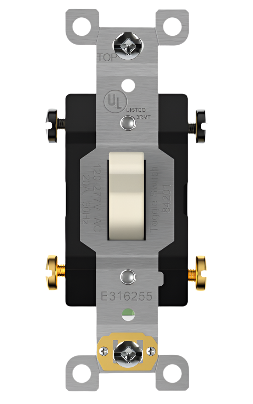 Enerlites 84201-LA Commercial Grade Toggle Switch 20A, Four-Way, Light Almond Finish