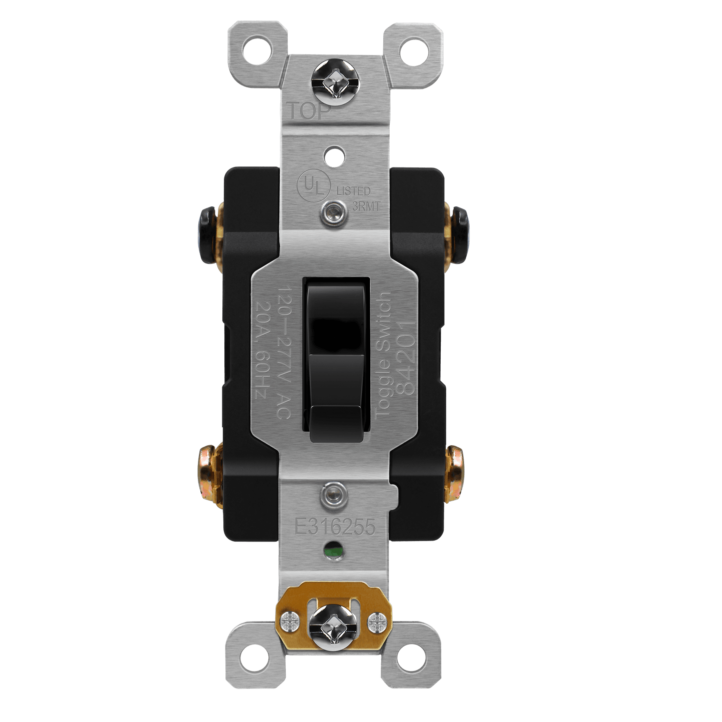 Enerlites 84201A-BK Antimicrobial Industrial Toggle Switch 20A, 4-Way, Black Finish