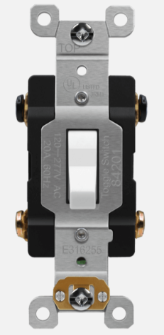 Enerlites 84201A-W Antimicrobial Industrial Toggle Switch 20A, 4-Way, White Finish