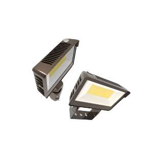Keystone KT-FLED100PS-R4A-UNV-8CSB-VDIM LED Flood Light w/ Photocell, Selectable Wattage, Voltage 120V-277V, Multi-Color Temperature, Bronze