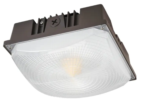 Keystone KT-CLED40PS-S1-8CSB-VDIM LED Canopy Light, Multi-Color Temperature, Selectable Wattage, Voltage 120-277V. Bronze