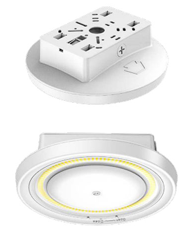 Keystone KT-CLED40PS-S2-OSH-8CSB-VDIM-W LED Canopy With OpticSwap, Built In Photocell Microwave Sensor Receptacle 9 Inch Housing, Multi-Color Temperature, Selectable Wattage, Voltage 120-277V. White