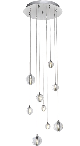 ET2 Contemporary Lighting E24506-91PC Harmony 9-LED 12.75 inch Multi-Light Pendant Ceiling Light, Polished Chrome Finish