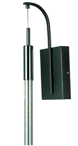 ET2 Contemporary Lighting E32770-91BC Scepter LED Wall Sconce, Color Temperature 3000K, 255 Lumens, Voltage 120V, Black Chrome Finish