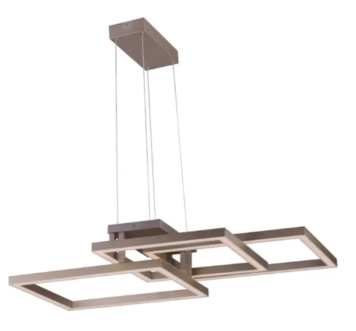 ET2 Contemporary Lighting E21515-CHP Traverse LED Rectangular Pendant, Color Temperature 3000K, 4,000 Lumens, Voltage 120V, Champagne Finish