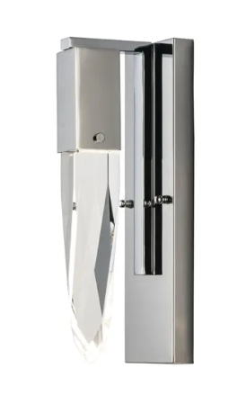 ET2 Contemporary Lighting E31240-20PC Quartz LED Wall Sconce, Color Temperature 3000K, 480 Lumens, Voltage 120V, Polished Chrome Finish