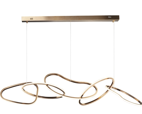 ET2 Contemporary Lighting E24616-BCN Unity LED 55 inch Linear Pendant Ceiling Light, Lumens 2800lm, Color Temperature 3000K, Brushed Champagne