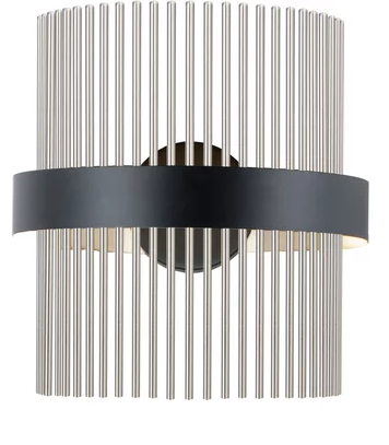 ET2 Contemporary Lighting E34201-BKSN Chimes WiZ LED 7 inch Wall Sconce Wall Light, Multi-Color Temperature, Voltage 120-277, Black/Satin Nickel Finish
