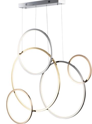 ET2 Contemporary Lighting E20377-MPLT Union LED 4.75 inch Multi-Plated Multi-Light Pendant Ceiling Light