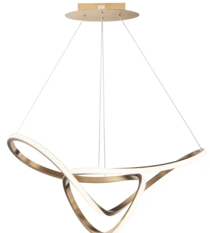 ET2 Contemporary Lighting E20454-BCN Perpetual 32" LED Pendant, Color Temperature 3000K, 1,800 Lumens, Voltage 120V, Brushed Champagne Finish