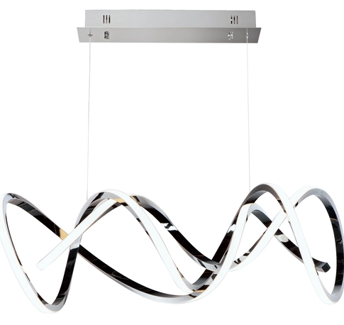 ET2 Contemporary Lighting E20468-BC Signature LED 41 inch Single Pendant Ceiling Light, Black Chrome Finish