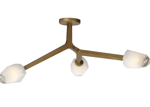 ET2 Contemporary Lighting E32790-93NAB Blossom LED 20 inch Flush Mount Ceiling Light, Color Temperature 3000K, Lumens 1200, Natural Aged Brass Finish