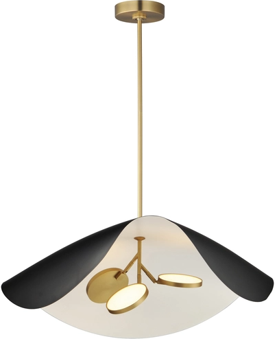 ET2 Contemporary Lighting E24968-WTBKGLD Carmen 32" LED Pendant, Color Temperature 3000K, 960 Lumens, Voltage 120-277V, White/Gold Finish