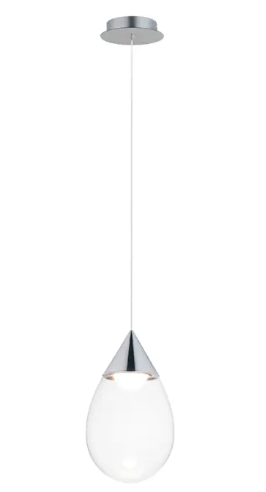 ET2 Contemporary Lighting E21562-18PC Dewdrop Large LED Pendant, Color Temperature 3000K, Voltage 120-277V, Polished Chrome Finish