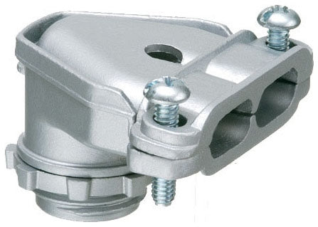 Arlington 84690 1/2" Duplex AC/Flex 90-Deg Connector, Zinc Die-Cast 10 pack