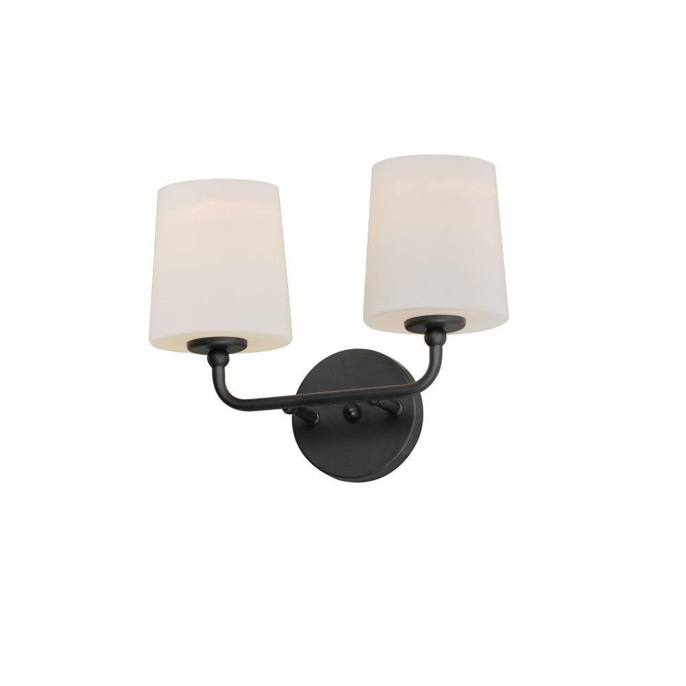 Maxim Lighting 12092SWSN Bristol 2 Light Satin Nickel Wall Sconce with Satin White Glass Shades