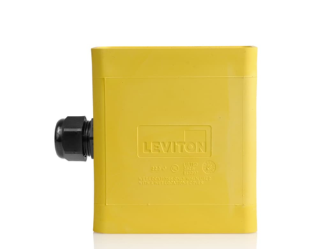 Leviton 3099-1Y Portable Outlet Box, Single-Gang, Extra Deep, Pendant Style, Cable Diameter, 0.230", 0.546", Yellow Finish
