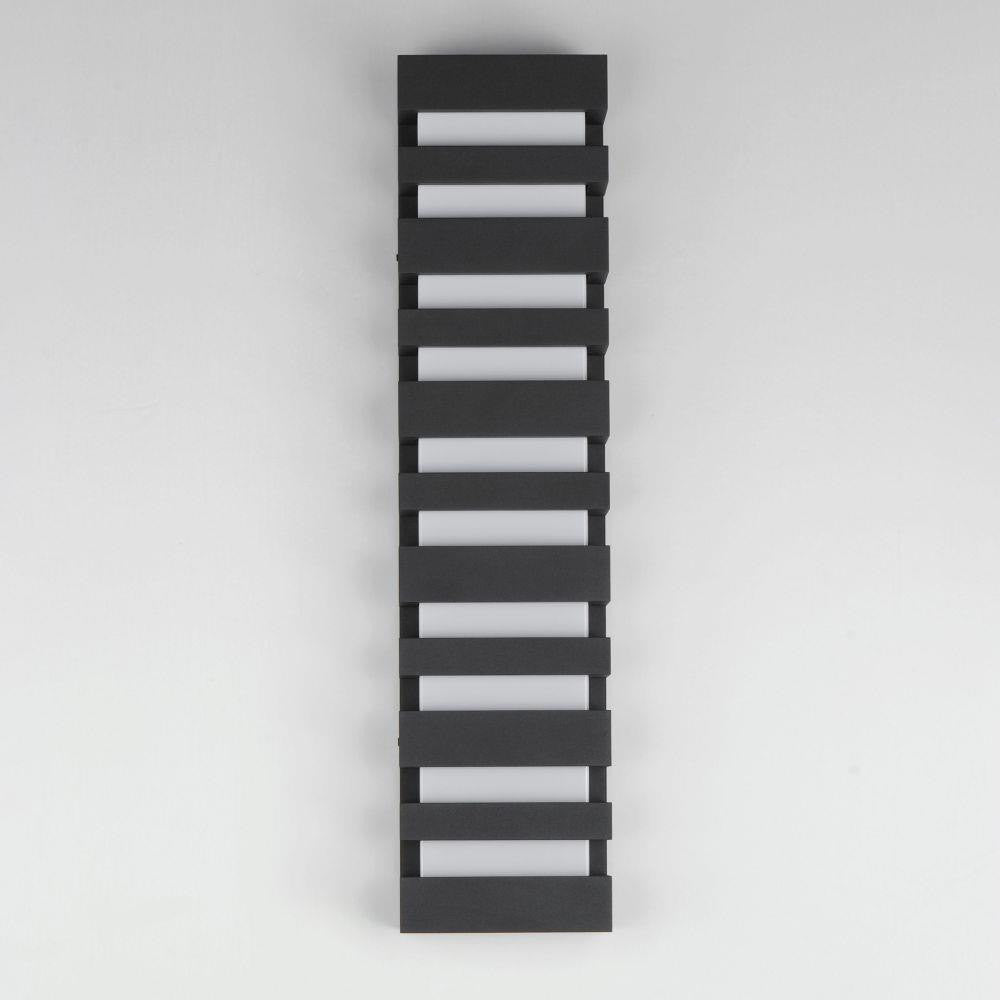 Maxim Lighting 86266BK Keyes Black Outdoor LED Wall Sconce Illuminated Side View