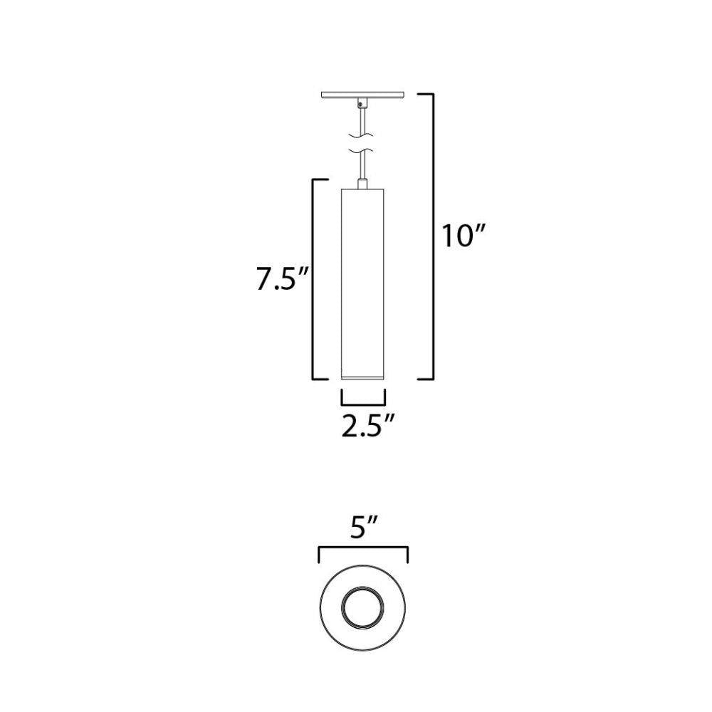 Maxim Lighting 86436WT Calibro Outdoor Pendant Dimension Diagram