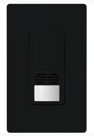 Lutron WMS-B102-V-BTBU Maestro Dual-Tech Motion Sensor Switch, Vacancy Only, TAA Compliant, 6A, 120-277V, 1 Pole/3-Way, Black Finish