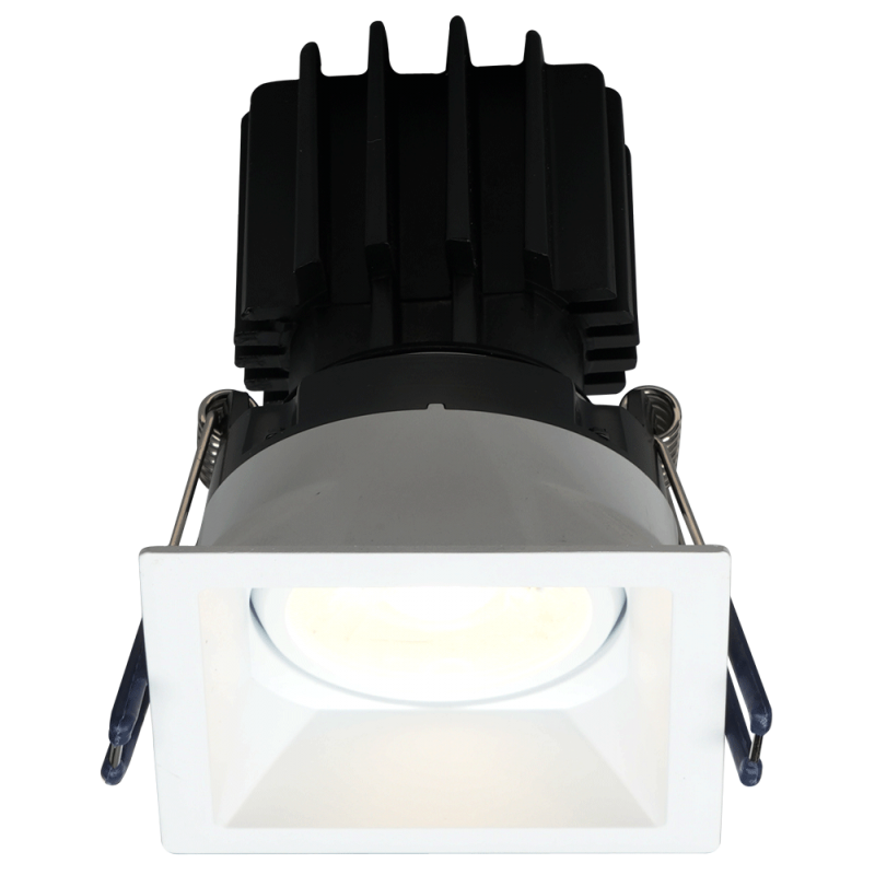 Lotus LED Lights LSG3-3018K-HO-TT-WH Lotus 3" Square Regressed Gimbal LED Downlight - High Output - 11W - Thin Trim - Dim To Warm / 3K-18K - 120V - White