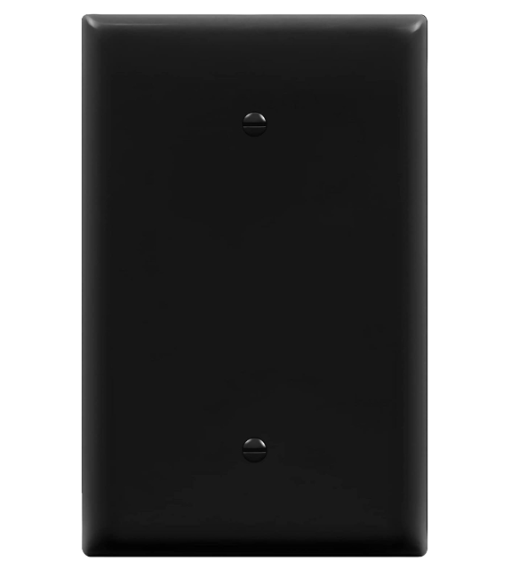 Enerlites 8801O-BK Blank Device Wall Plate, Jumbo Blank Cover, Gloss Finish, Oversized-Size 1-Gang, Polycarbonate Thermoplastic, Black